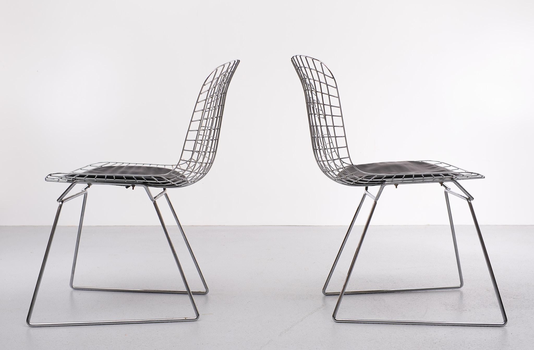 Late 20th Century Harry  Bertoia  side chairs in chrome  1980s