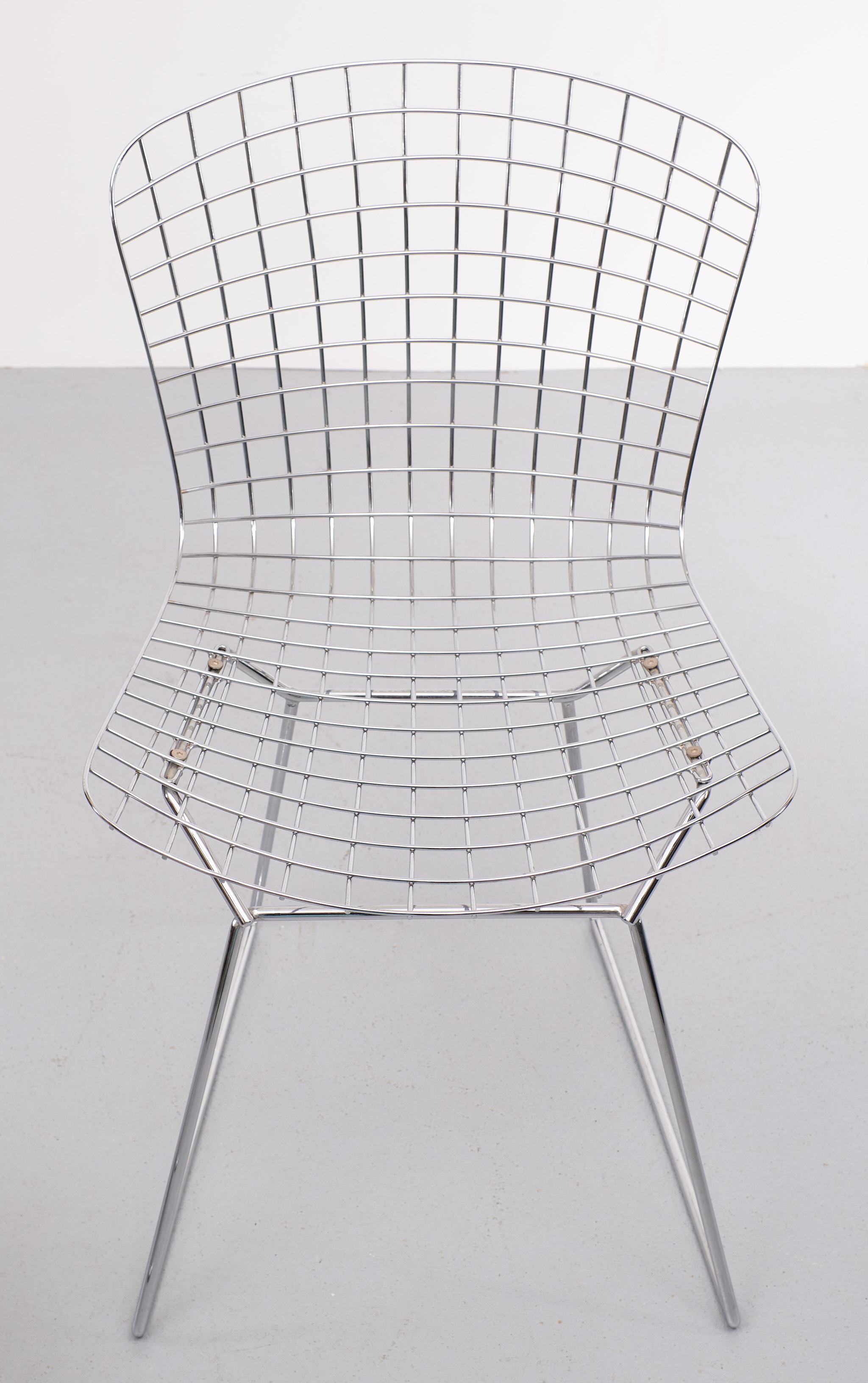 Harry  Bertoia  side chairs in chrome  1980s  1