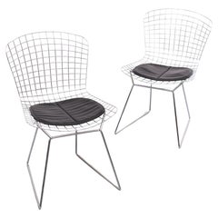 Harry  Bertoia  side chairs in chrome  1980s 