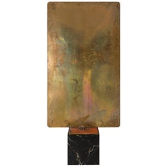 Harry Bertoia Silicon Bronze & Brass Hollow Gong on Wood Base with Mallet, 1972