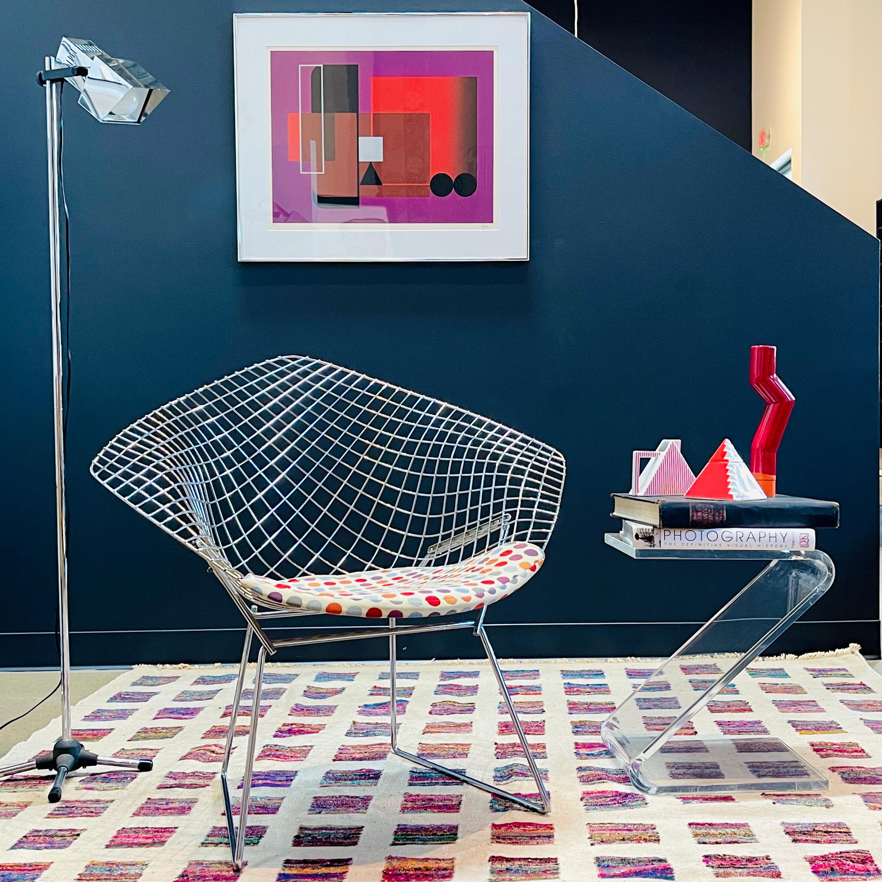Mid-Century Modern Harry Bertoia Style Diamond Chair For Sale