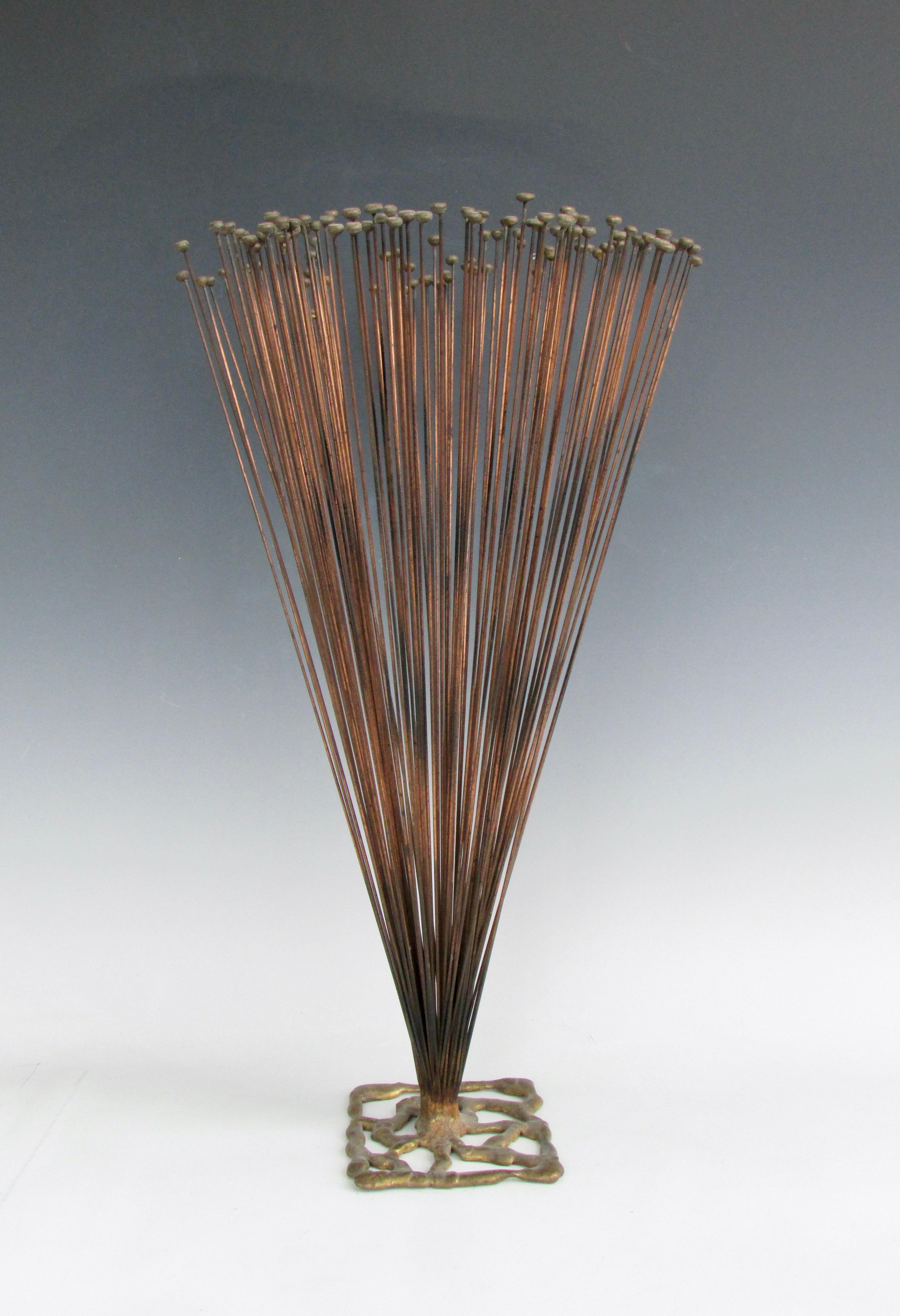 Harry Bertoia-Stil Sprühskulptur aus geschweißtem Stahl mit Schreibtischplatte aus Messing im Angebot 2