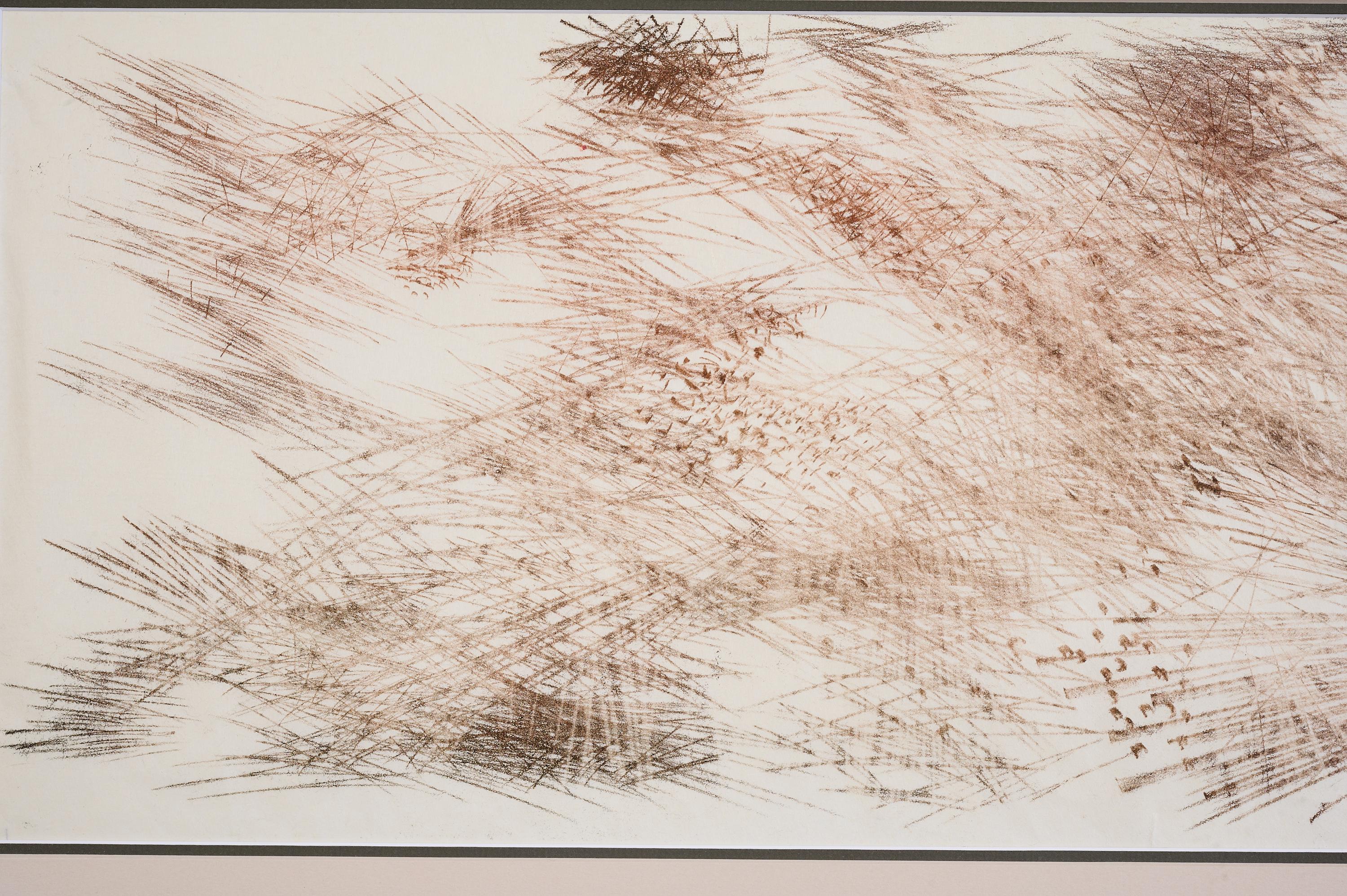 Mid-20th Century Harry Bertoia: Untitled, Framed Monotype on Rice Paper, United States 1960s For Sale
