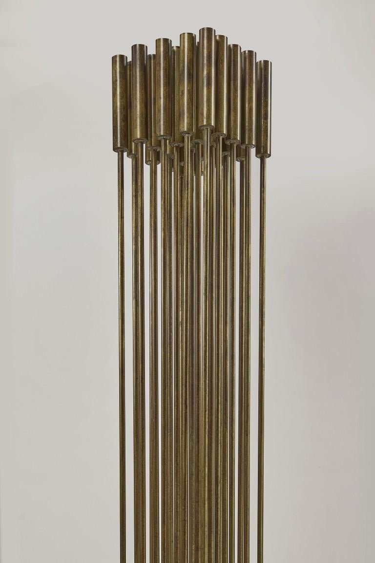 One of the finest examples of Bertoia's highly sought after sonambient sounding sculptures. It has all the characteristics that make these sculptures so appealing. The weight of the rods and size of the cattails create a wonderful deep tone.