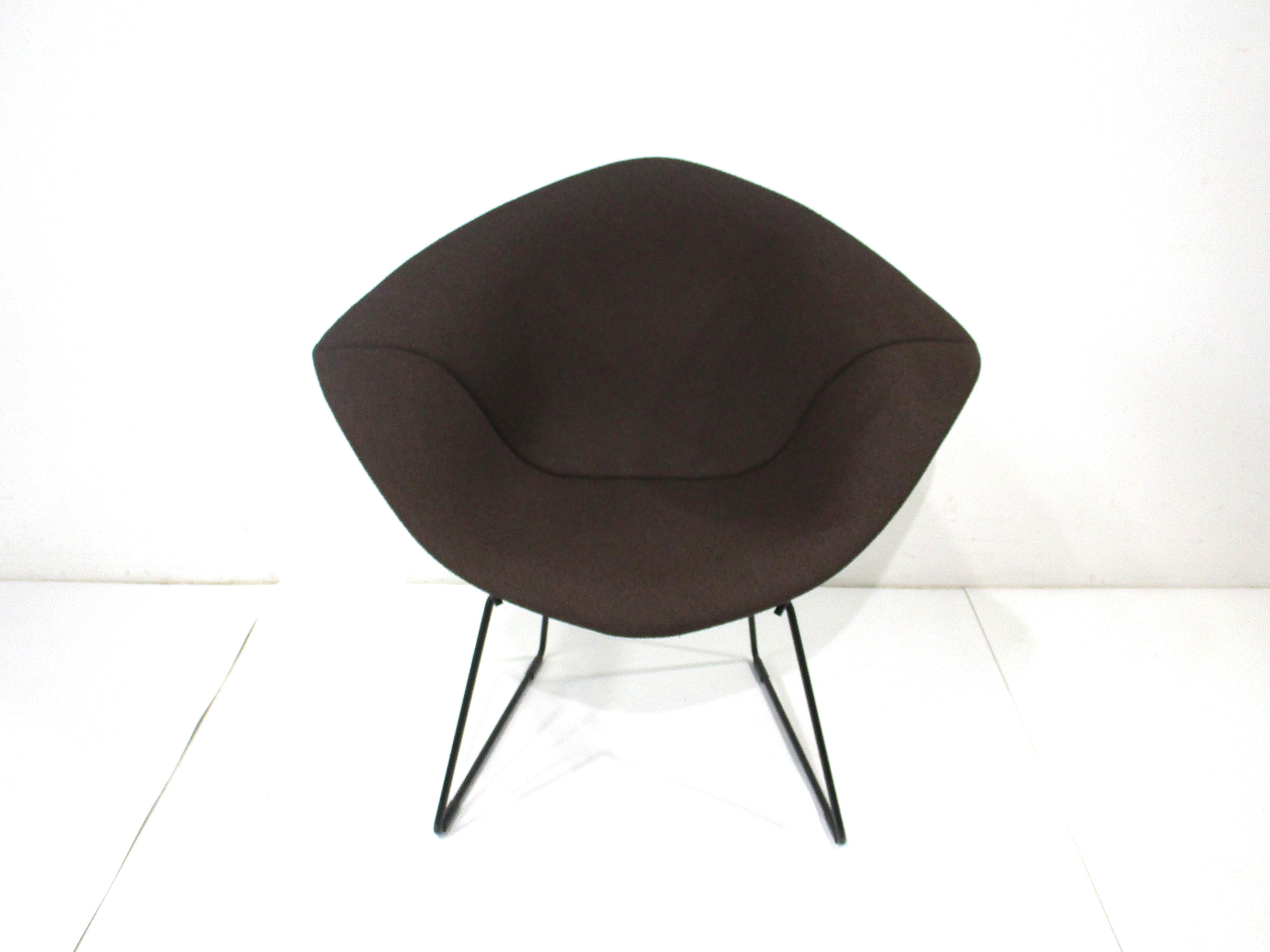 Harry Bertoia Upholstered Small Diamond Lounge Chair for Knoll ( A ) For Sale 2