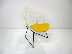 Harry Bertoia White Wire Diamond Lounge Chair for Knoll (A)