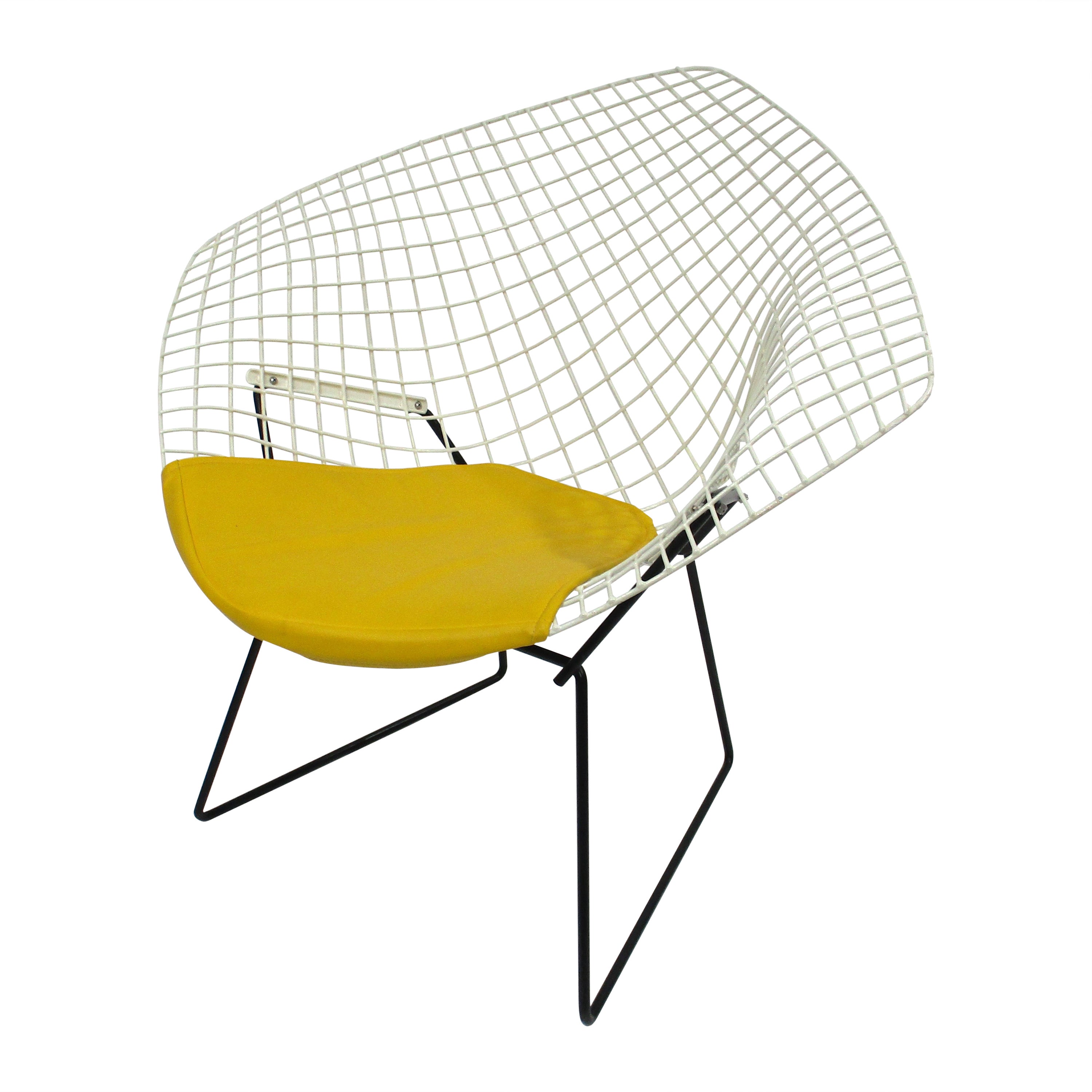Harry Bertoia Weißer Draht-Diamant-Loungesessel für Knoll (B)