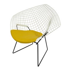 Harry Bertoia White Wire Diamond Lounge Chair per Knoll (B)