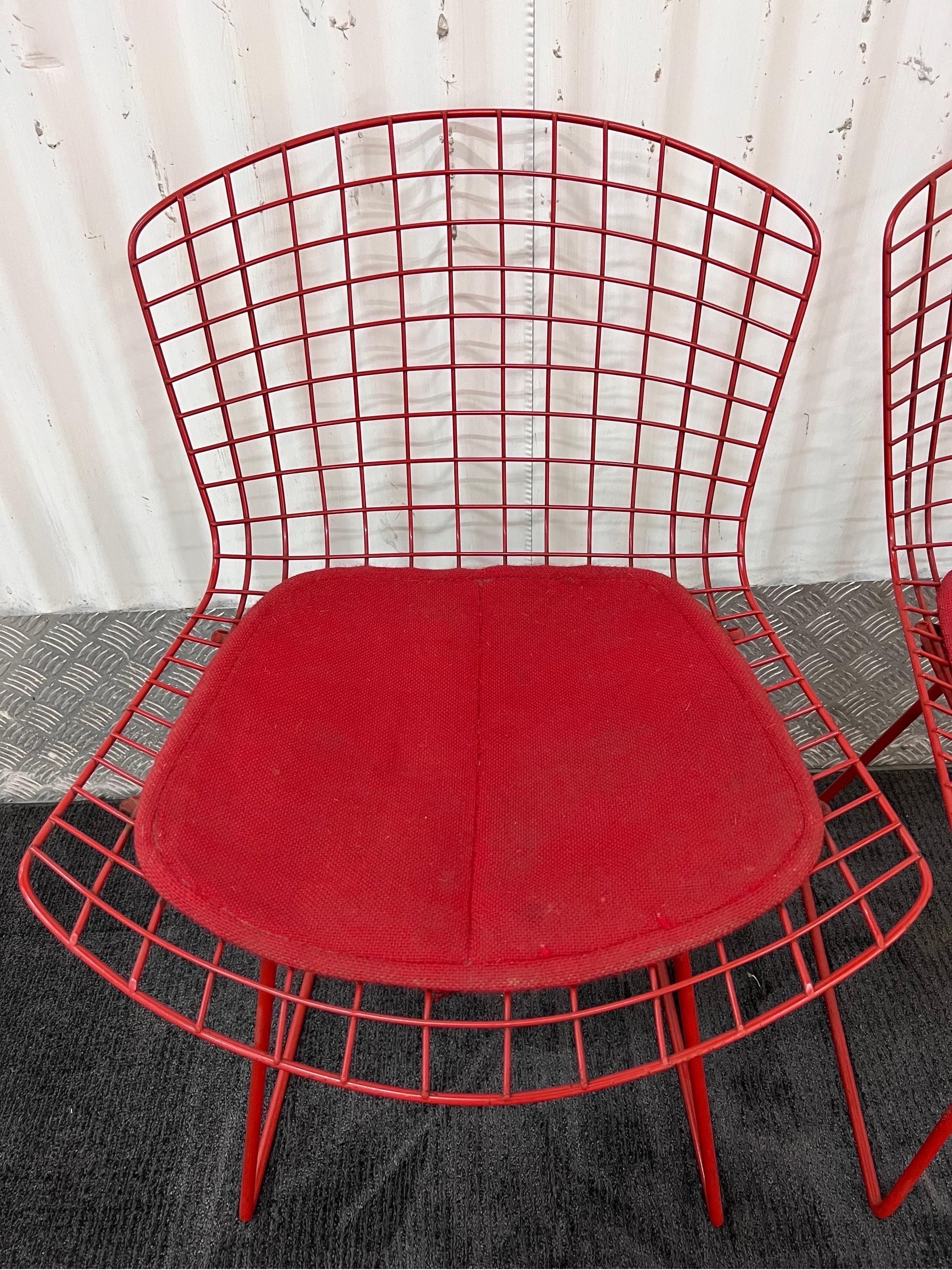 Brazilian Harry Bertoia Wire Side or Dining Chairs for Knoll, a Pair