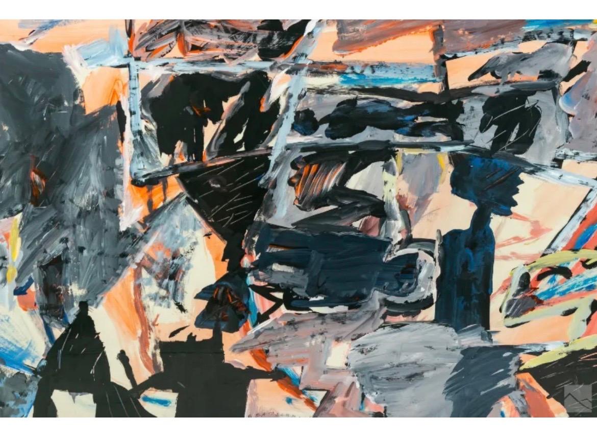 Large Harry Bertschmann Swiss American Abstract Expressionist Outsider Painting For Sale 1