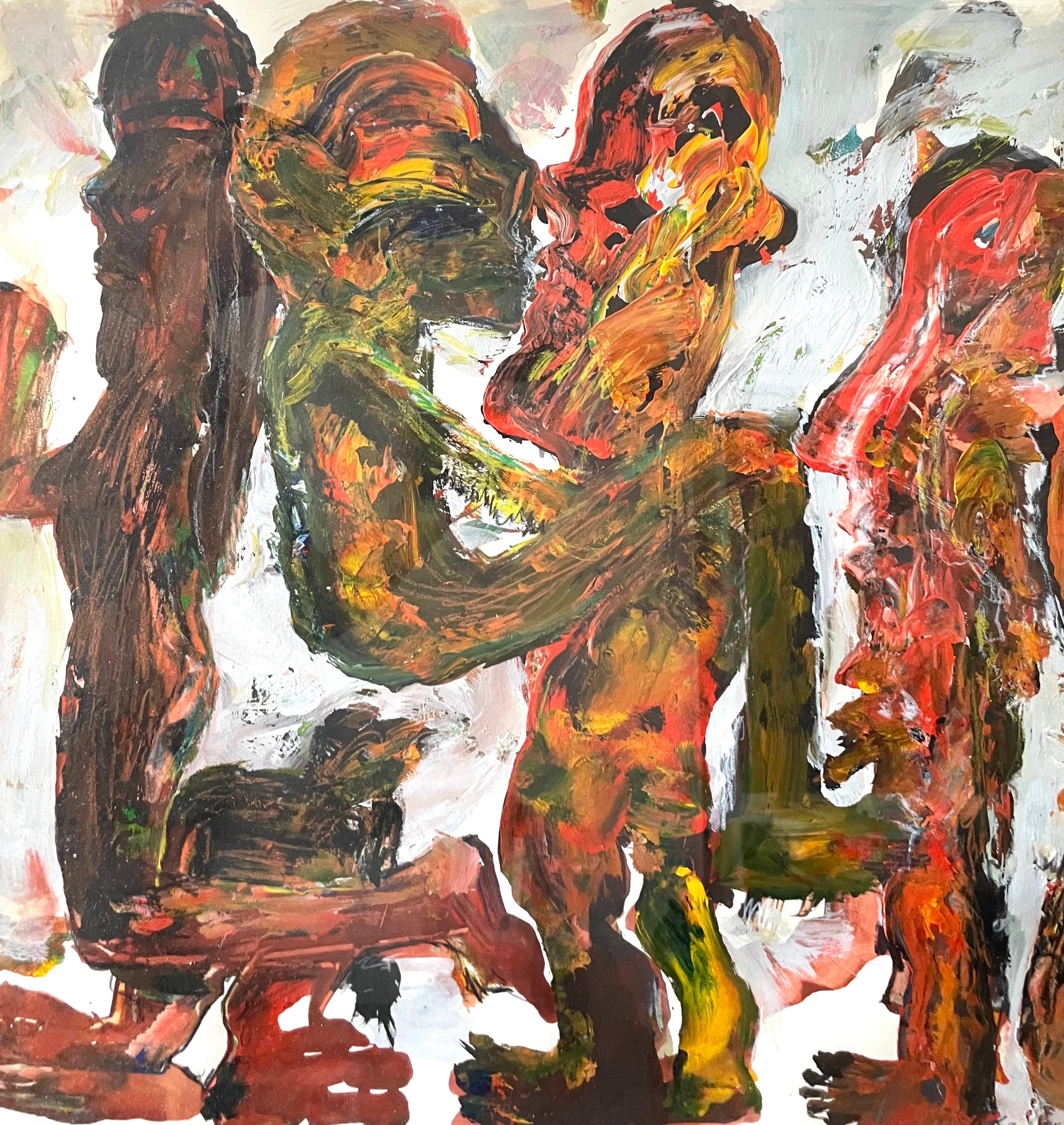 Grande peinture d'un outsider expressionniste abstrait suisse-américain Harry Bertschmann en vente 2