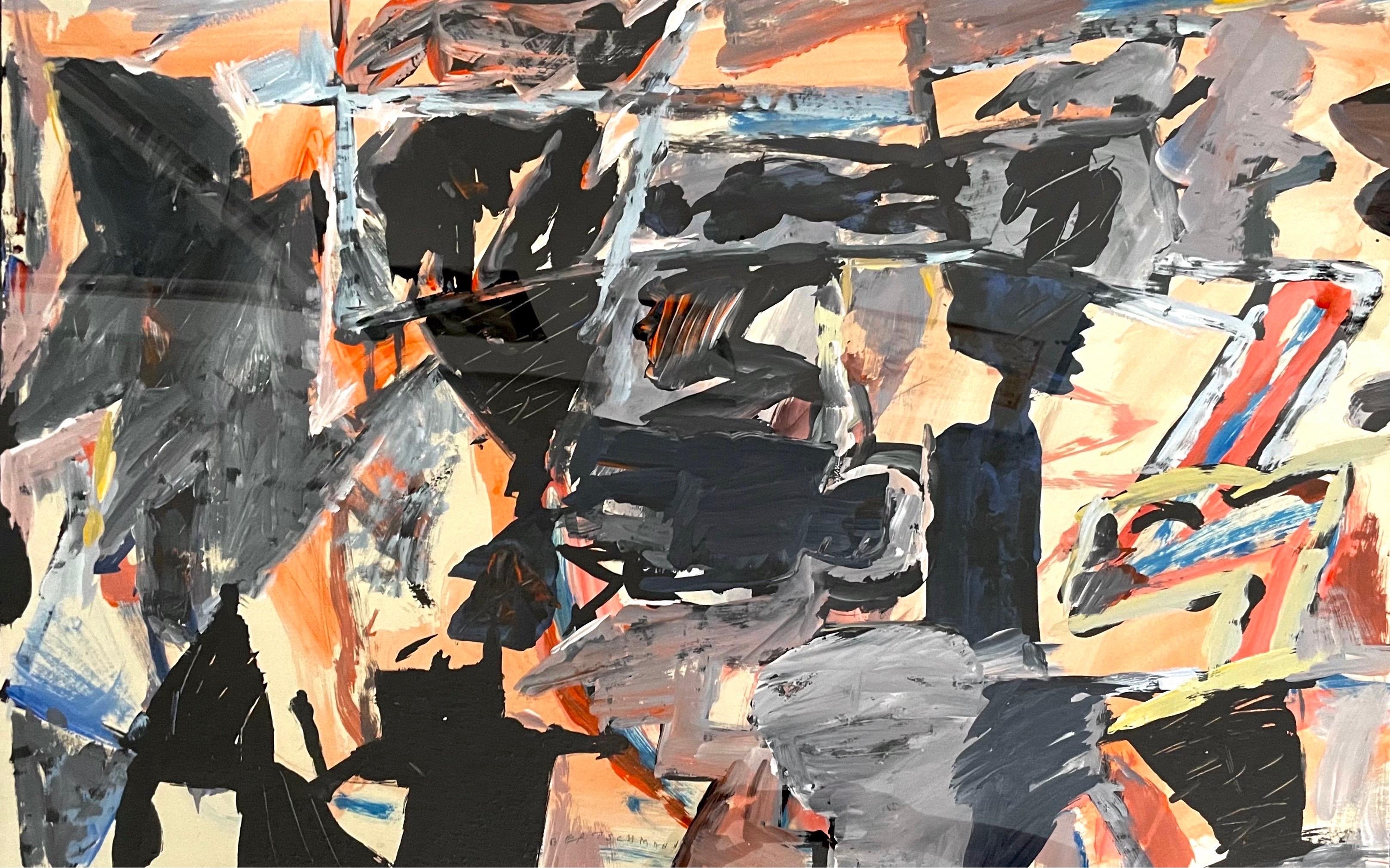 Large Harry Bertschmann Swiss American Abstract Expressionist Outsider Painting For Sale 2