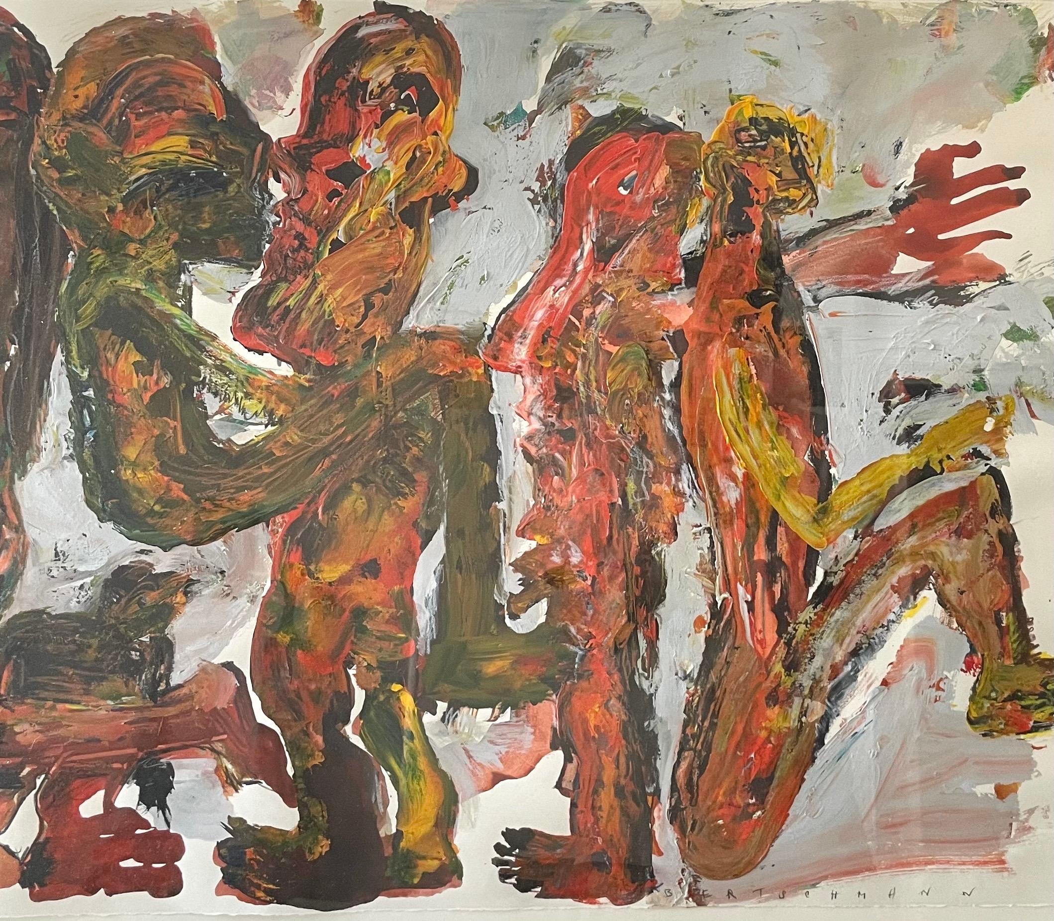 Grande peinture d'un outsider expressionniste abstrait suisse-américain Harry Bertschmann en vente 3