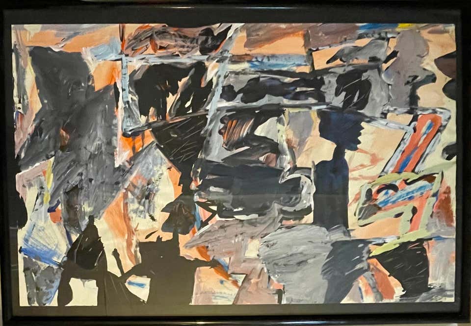 Armand Rottenberg - Huge French Cubist Abstract Oil Painting Greens ...