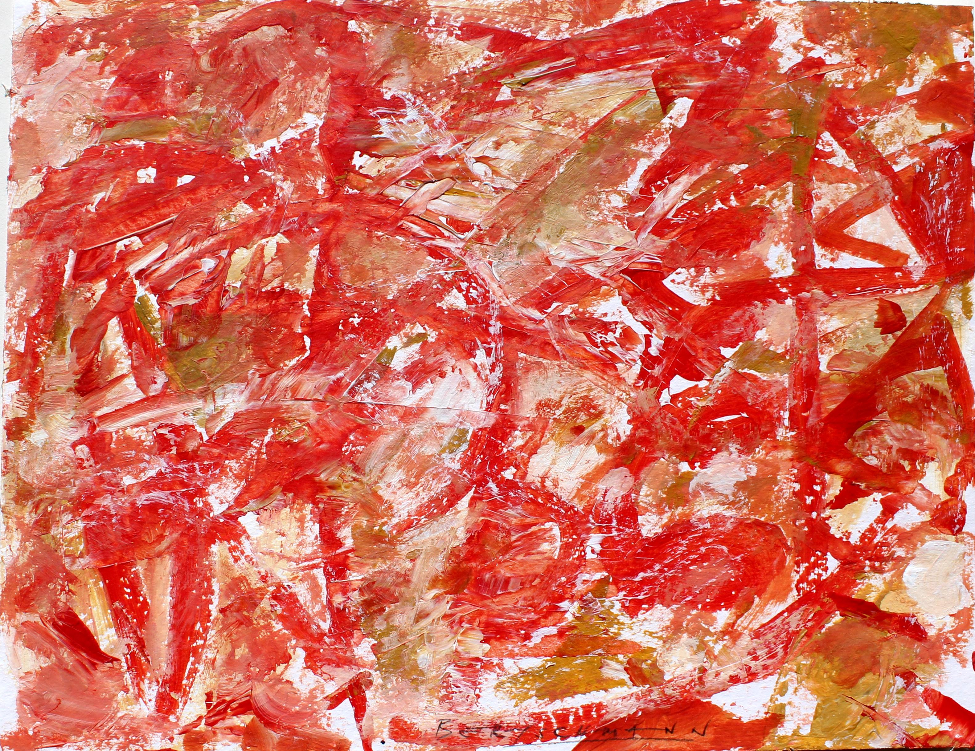 Red and Tan, Untitled, archived no. 47 - Painting by Harry Bertschmann