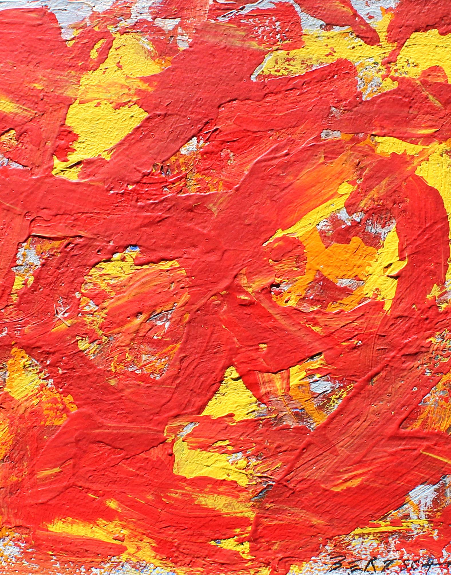 Untitled, archived no. 46 - Red Abstract Painting by Harry Bertschmann