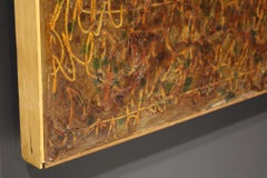 Harry Bouras Transitional Message, Öl auf Karton,  1974, signiert