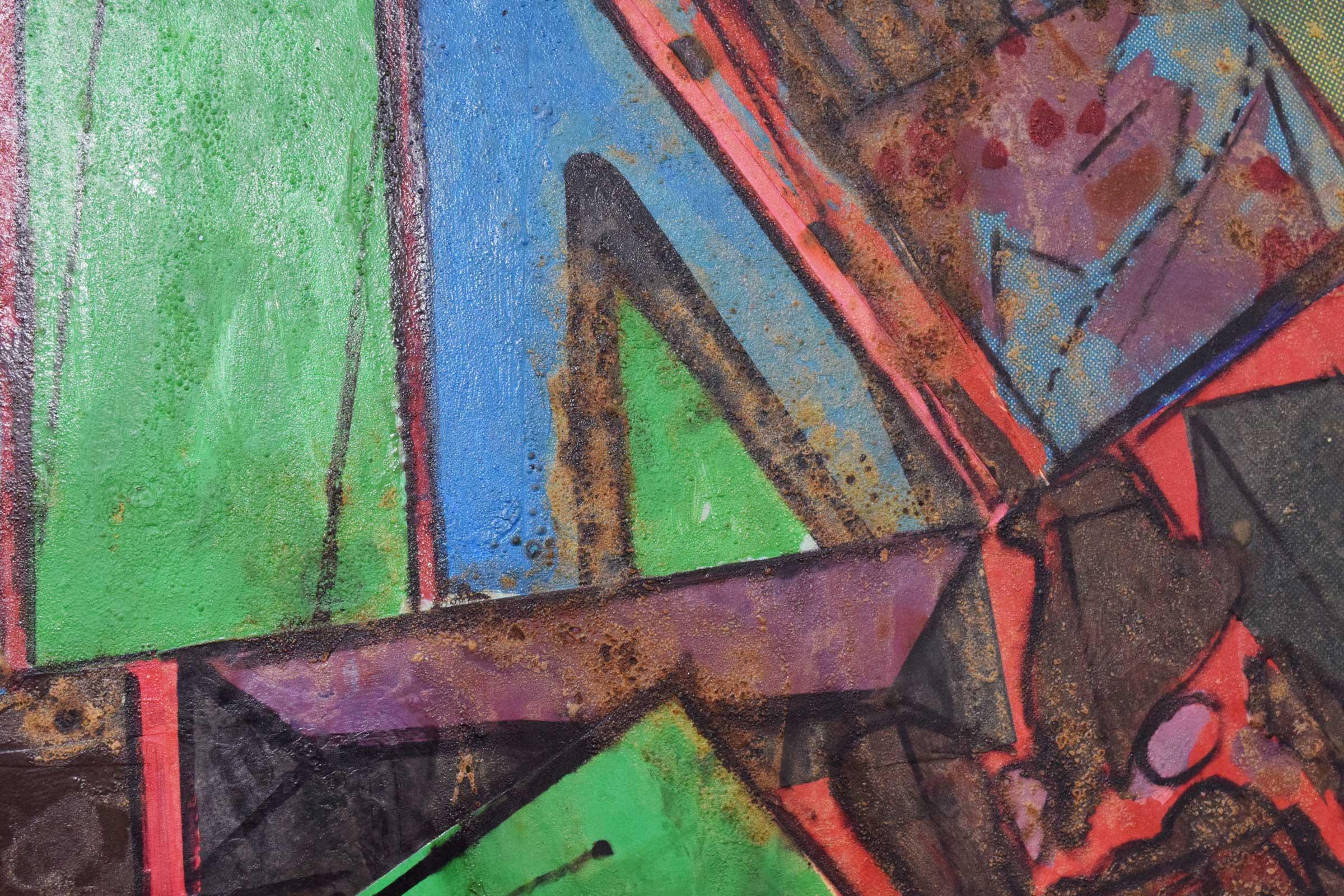 20th Century Harry Bouras, Arlene's Grove, Oil and Collage on Board