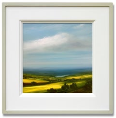 Distant Blue-original British landscape panorama oil painting-contemporary art