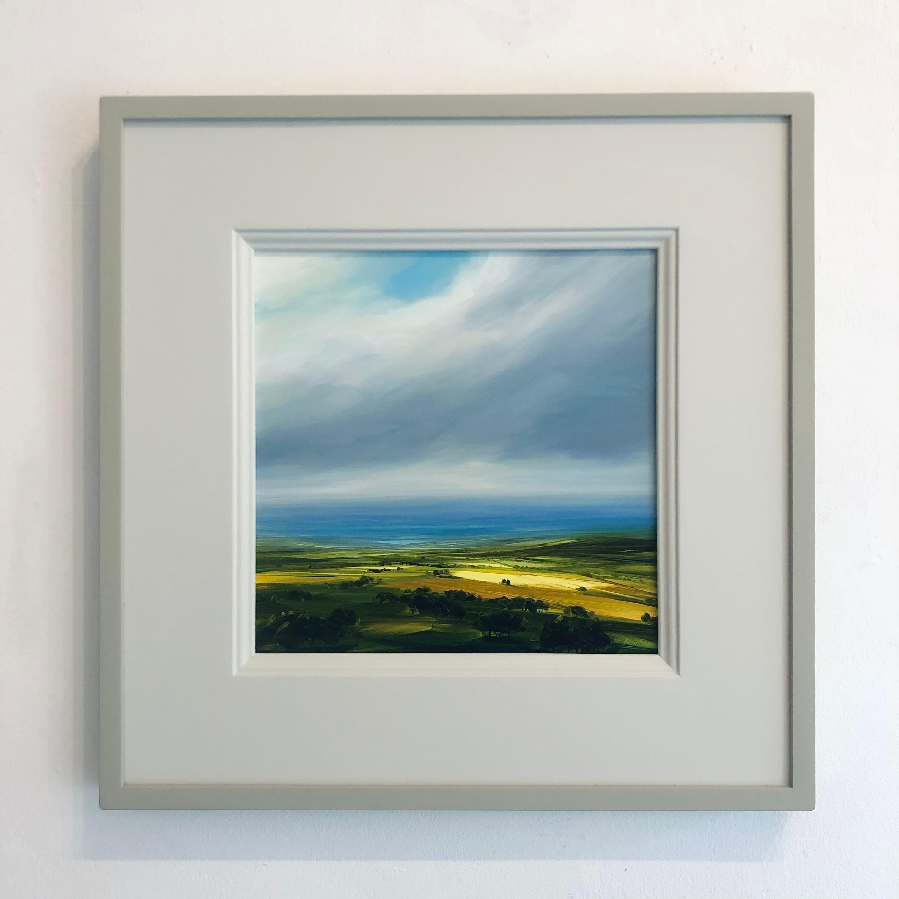 Distant Blue - Original landscape English countryside classical painting modern - Painting by Harry Brioche