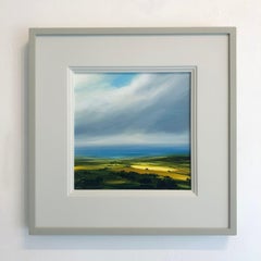 Distant Blue - Original landscape English countryside classical painting modern