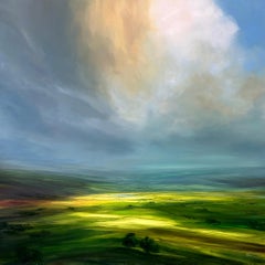 Green and Gold - landscape oil painting realism modern impressionist artwork