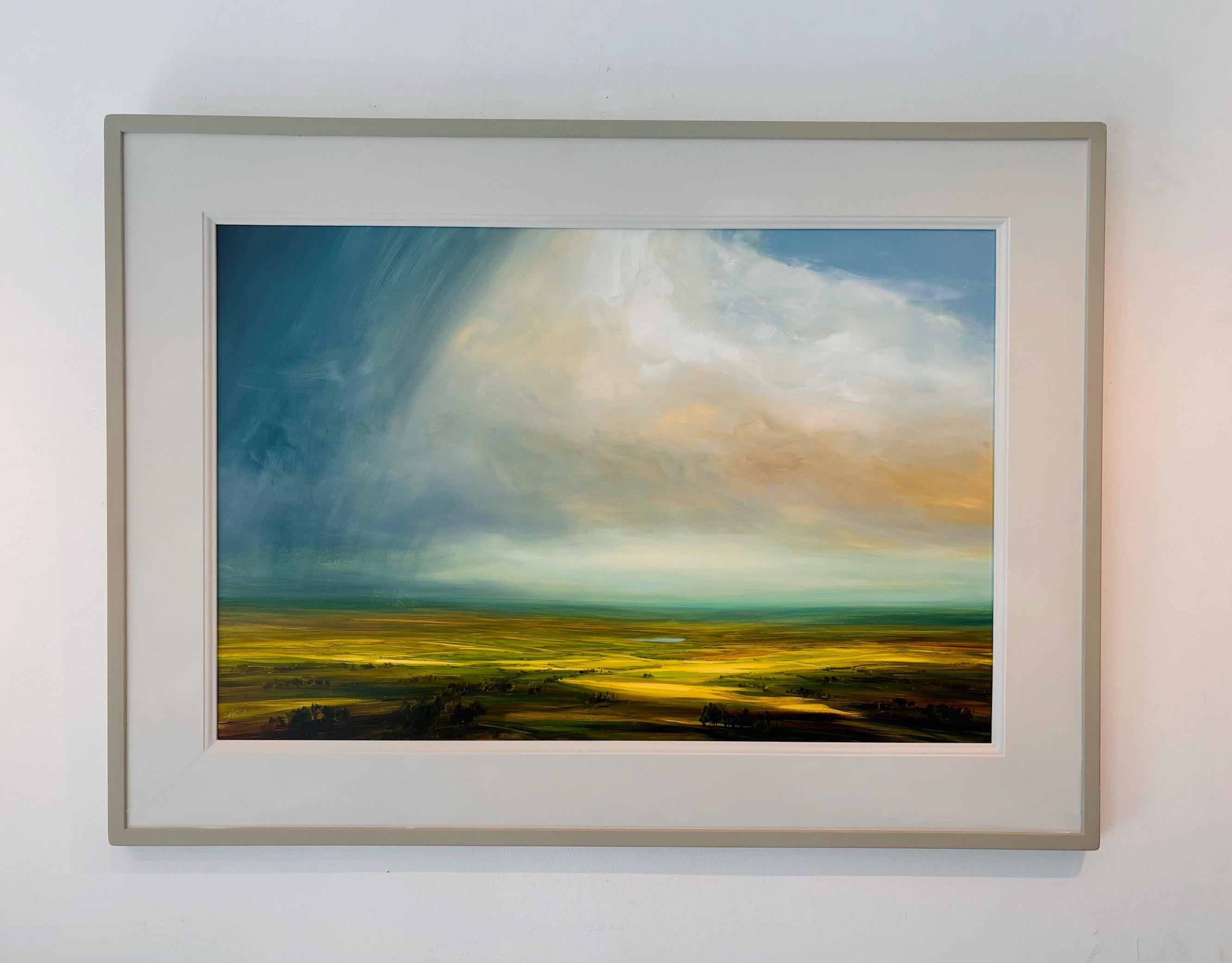 Last of the Showers-original impressionism landscape painting-contemporary art - Realist Painting by Harry Brioche