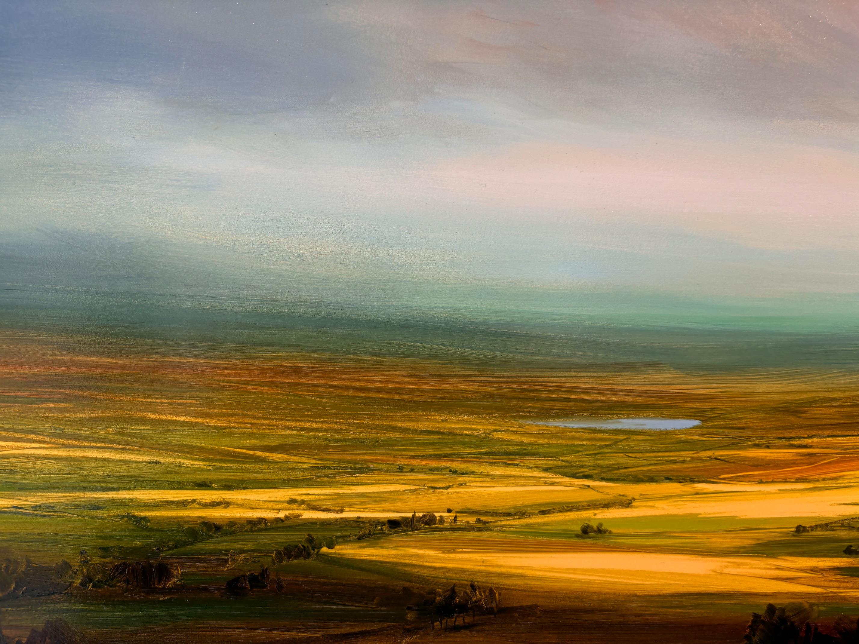 Last of the Showers-original impressionism landscape painting-contemporary art For Sale 1