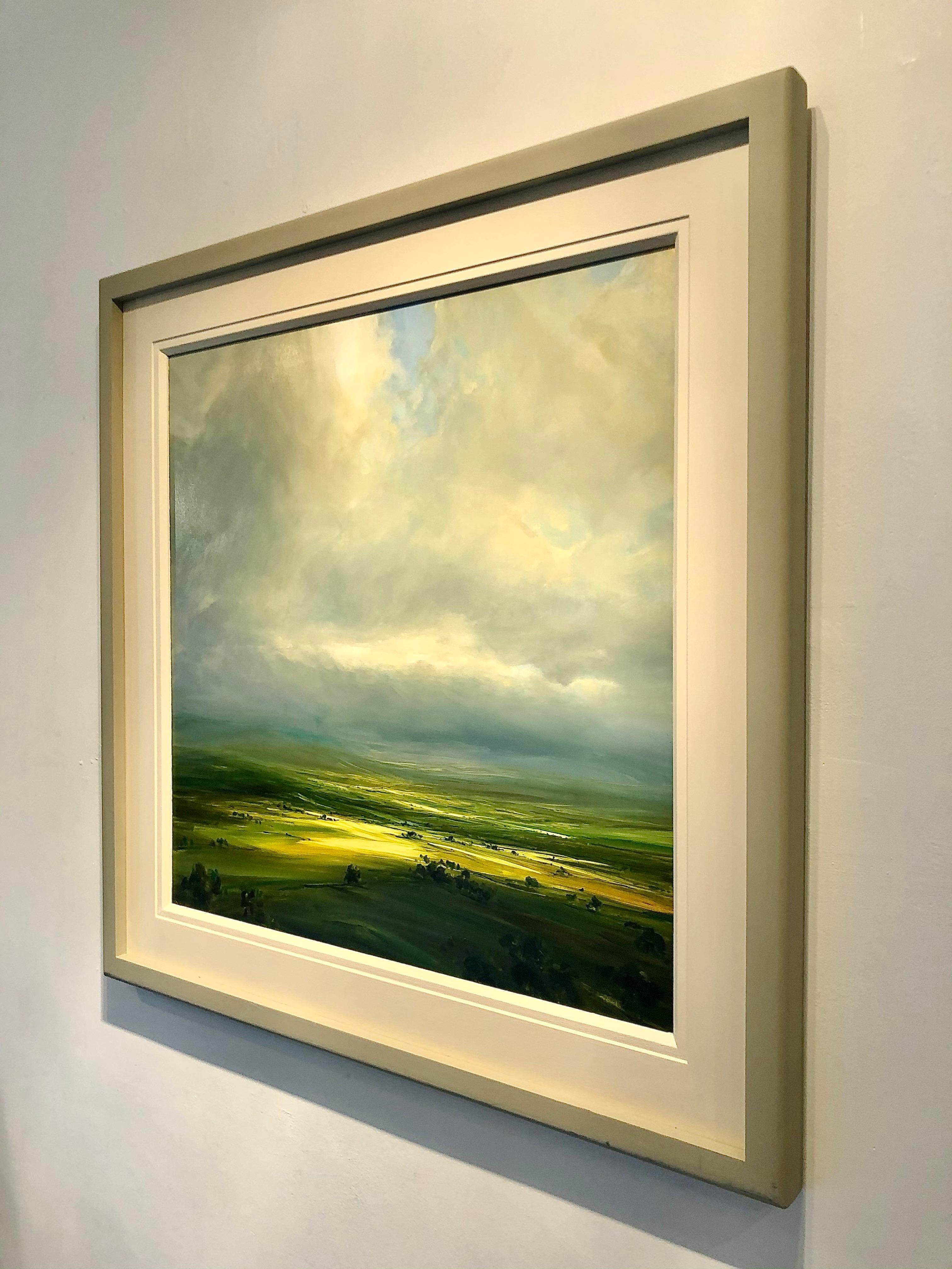 Lost Horizon - original landscape sky painting contemporary art 21st Century  - Blue Landscape Painting by Harry Brioche