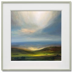Sunlit Valleys - landscape oil painting realism modern impressionist artwork