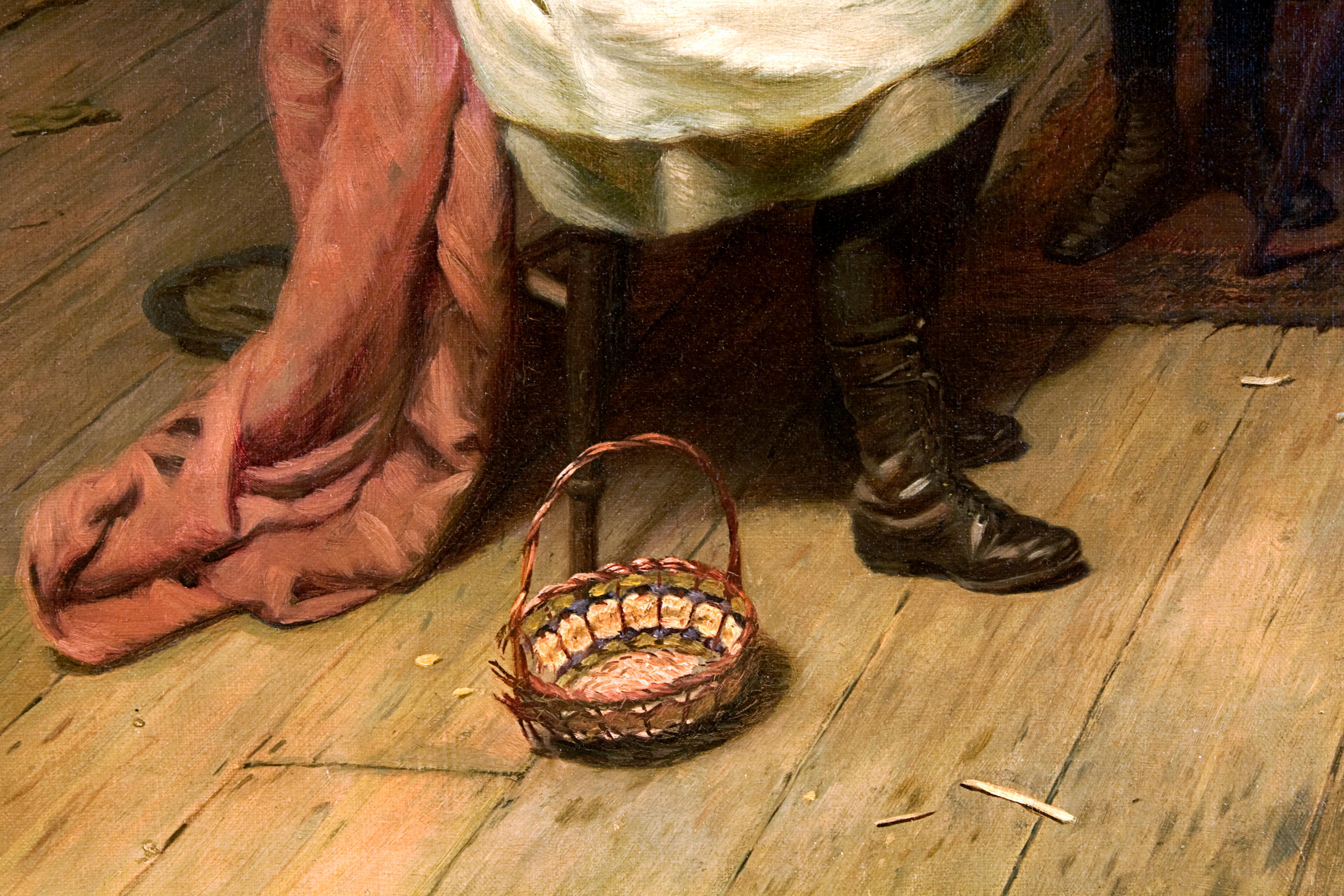 Fingere (Pranzo dal caffè) - Painting di Harry Brooker