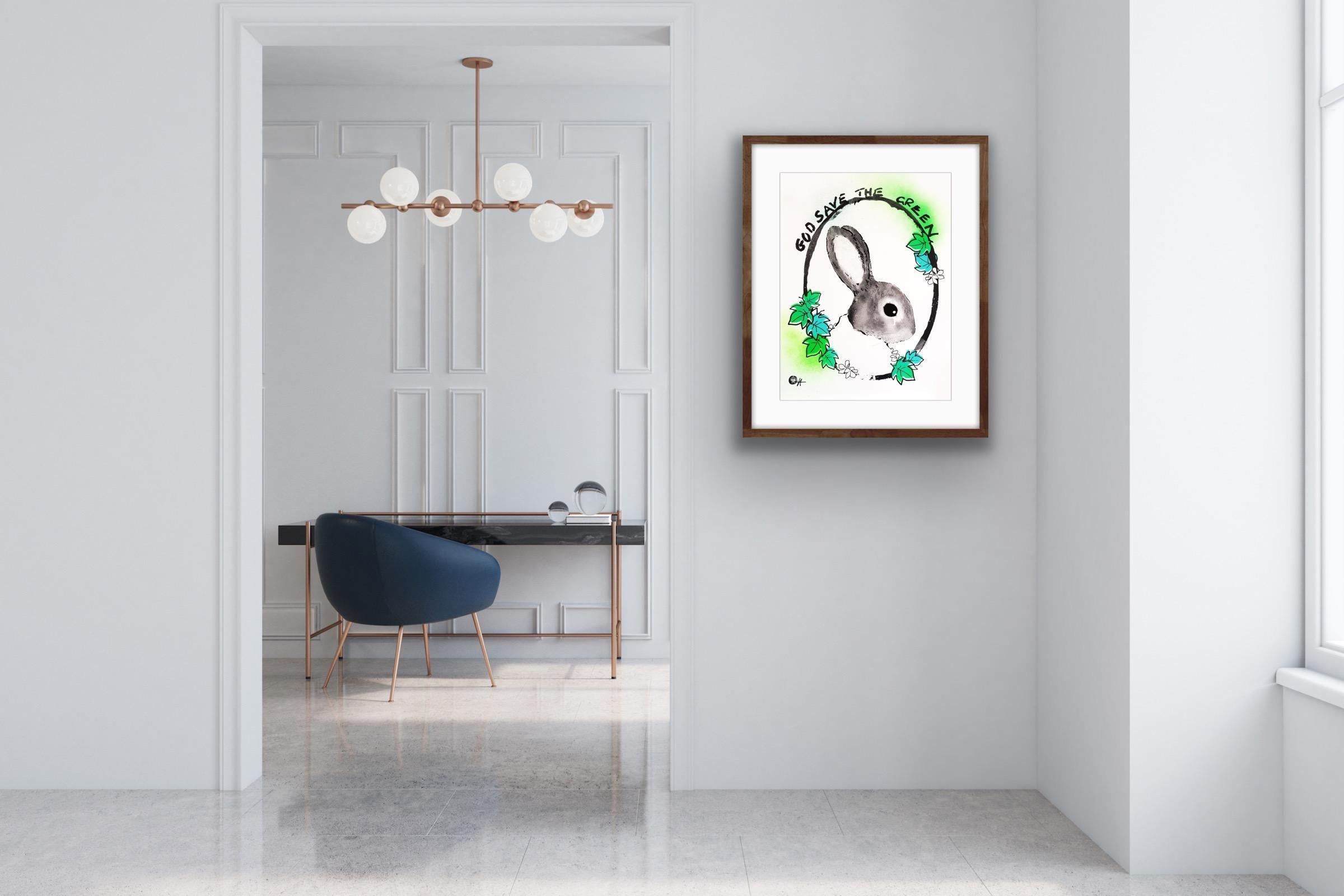 God Save the Green, Impression d'animaux, Art de la couronne, Art de la conservation - Contemporain Print par Harry Bunce