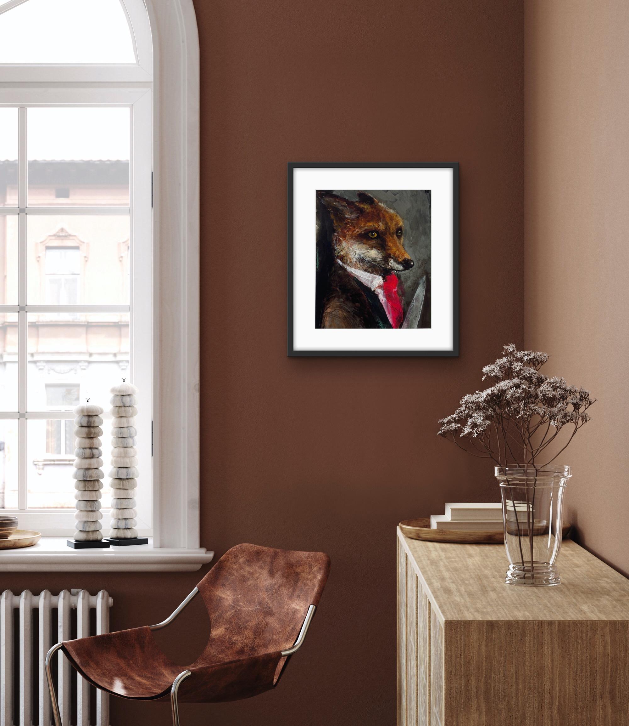 Harry Bunce, Matty Groves, Limited Edition Print, Fox Art, Affordable art For Sale 1