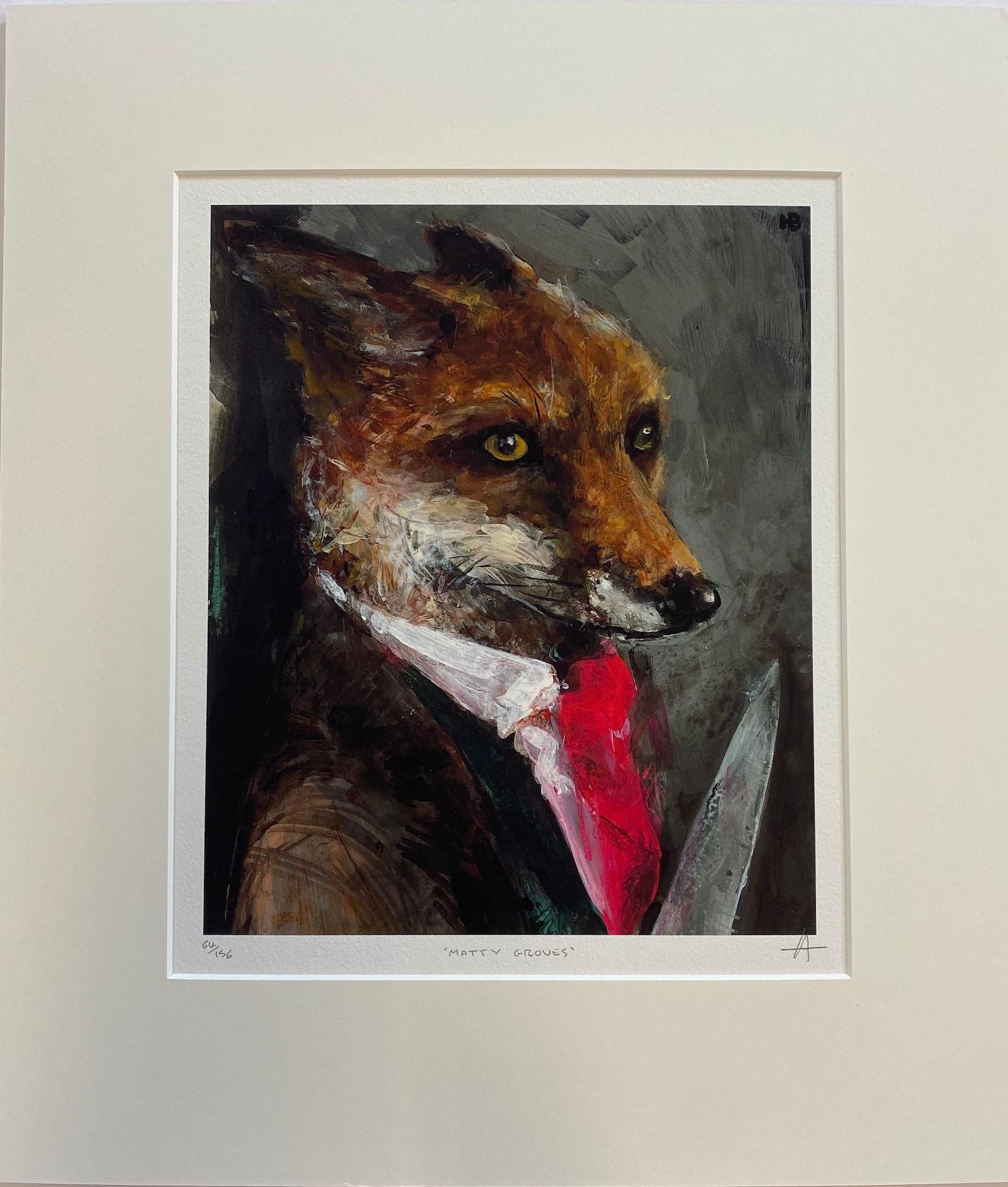 Harry Bunce, Matty Groves, Limited Edition Print, Fox Art, Affordable art For Sale 4