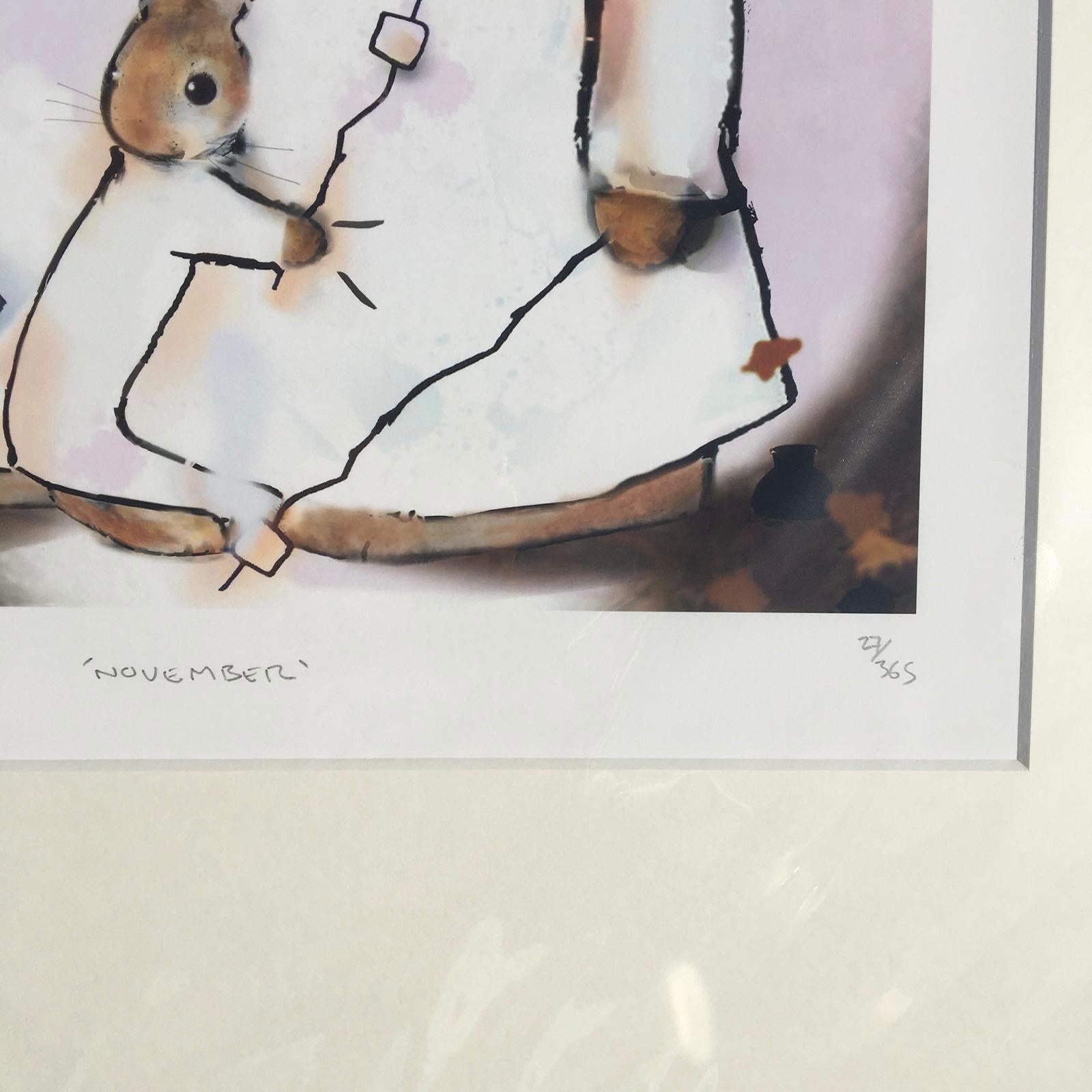 Harry Bunce, novembre  « The Happy Year », Art animalier, Art à prix abordable, Art en ligne en vente 2