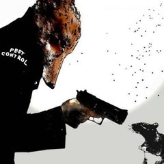 Pest Control, Animal print, Fox, Rat, Abstract print Banksy style