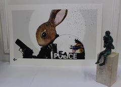 rural Resistance, Blaue Serie mit Siebdruck von Harry Bunce