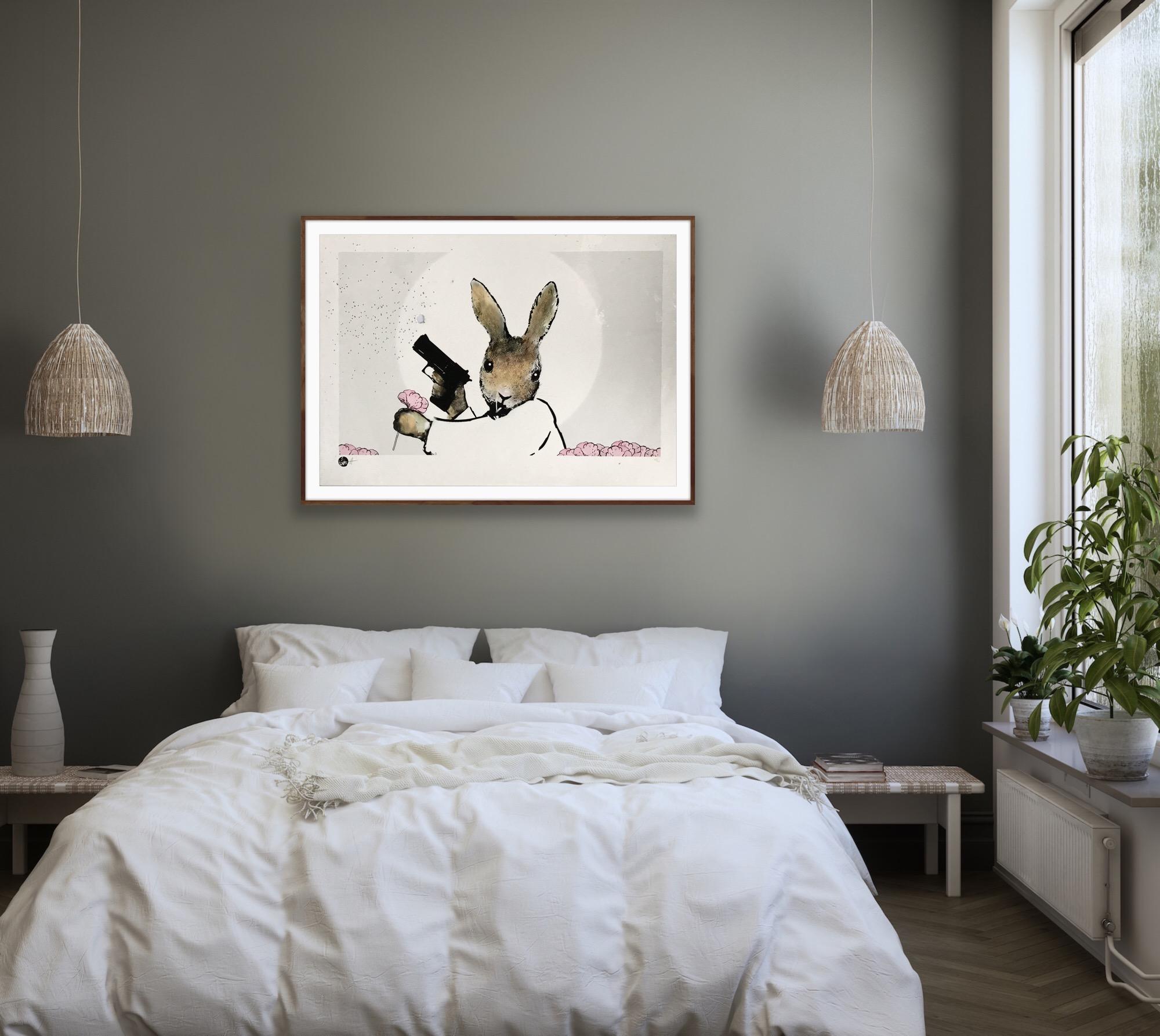 Série Rural Resistance - Home Guard, Animal Print, Bunny, Impression abstraite en vente 4