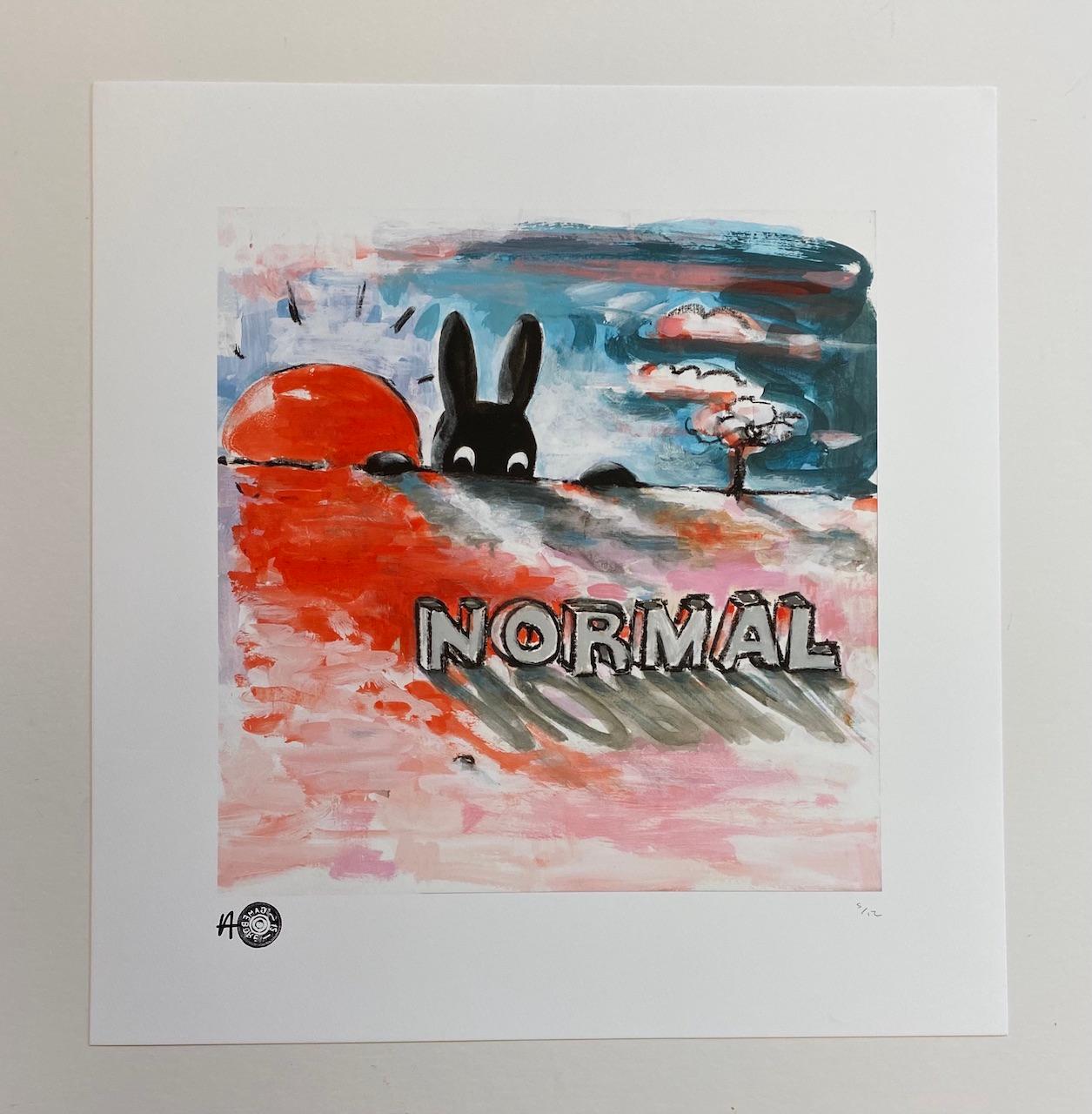 The New Normal, Limited edition print, Bunny, Animal print, Sunset  - Abstrait Print par Harry Bunce