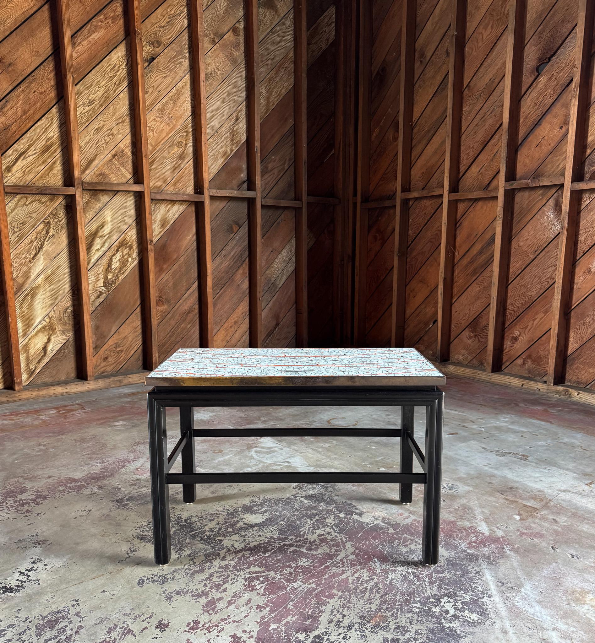 Mid-Century Modern Harry Burger Custom Glass Mosaic Tile Side Table, Hollywood, c.1955