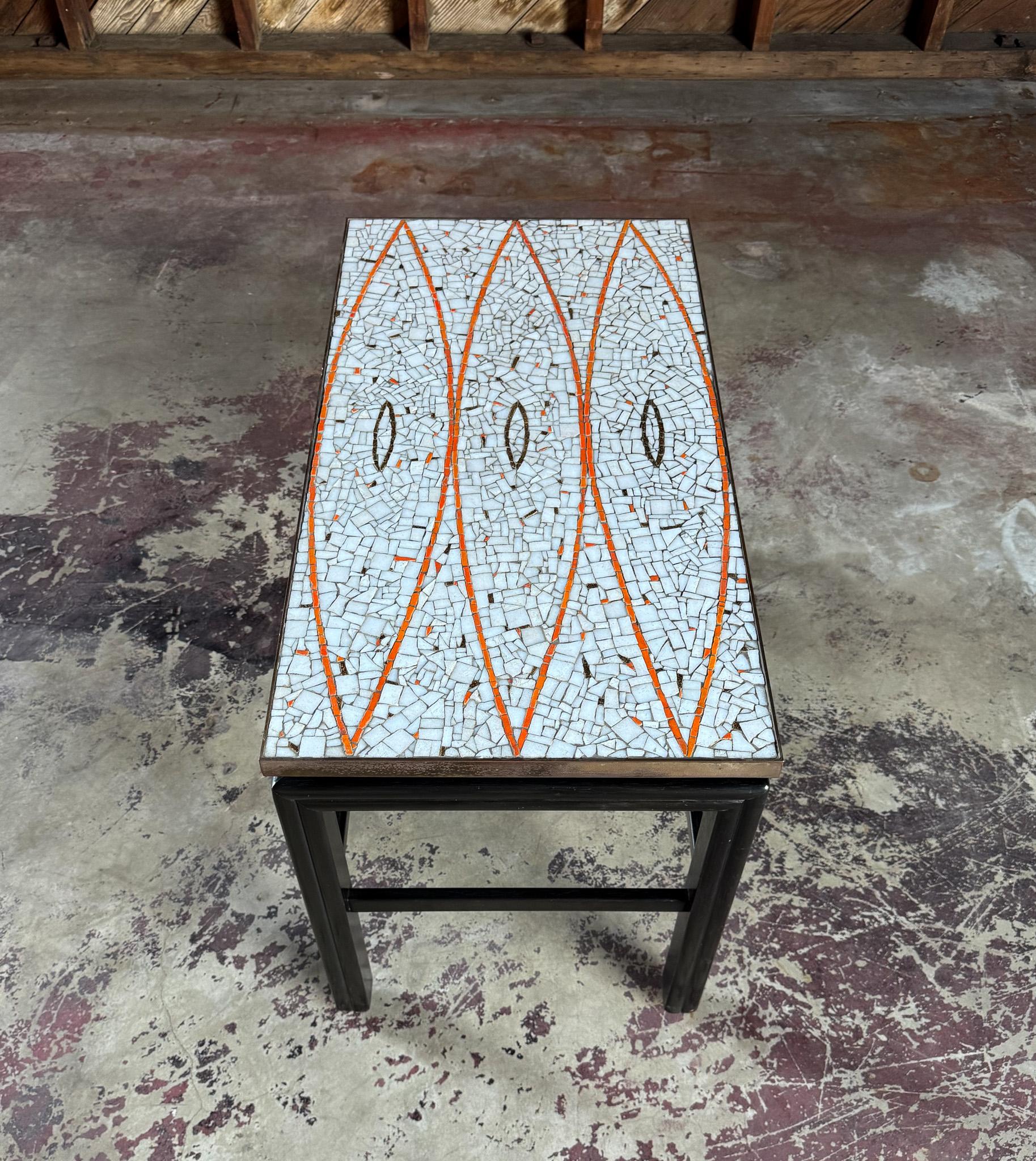 20th Century Harry Burger Custom Glass Mosaic Tile Side Table, Hollywood, c.1955