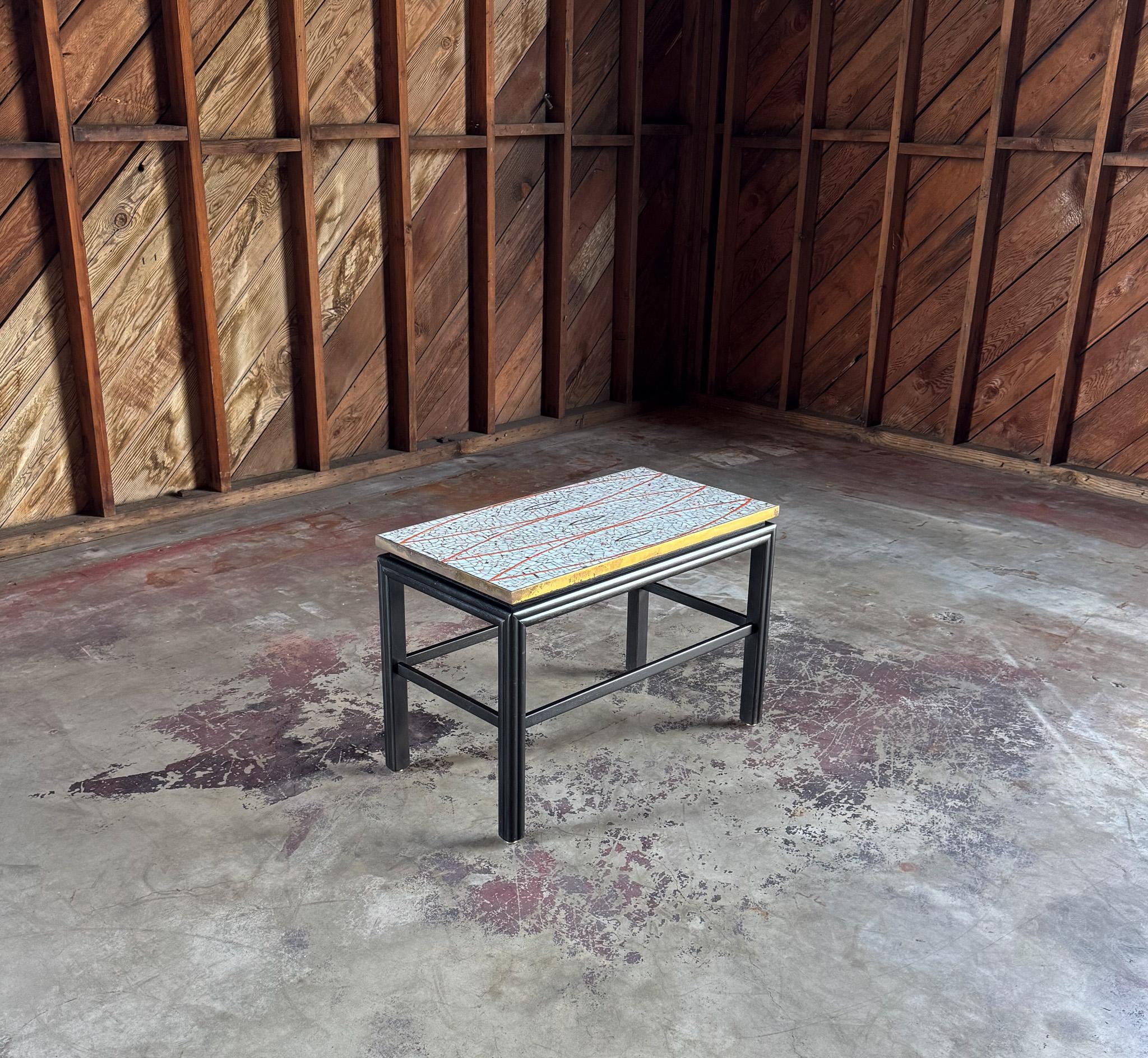 Harry Burger Custom Glass Mosaic Tile Side Table, Hollywood, c.1955 2