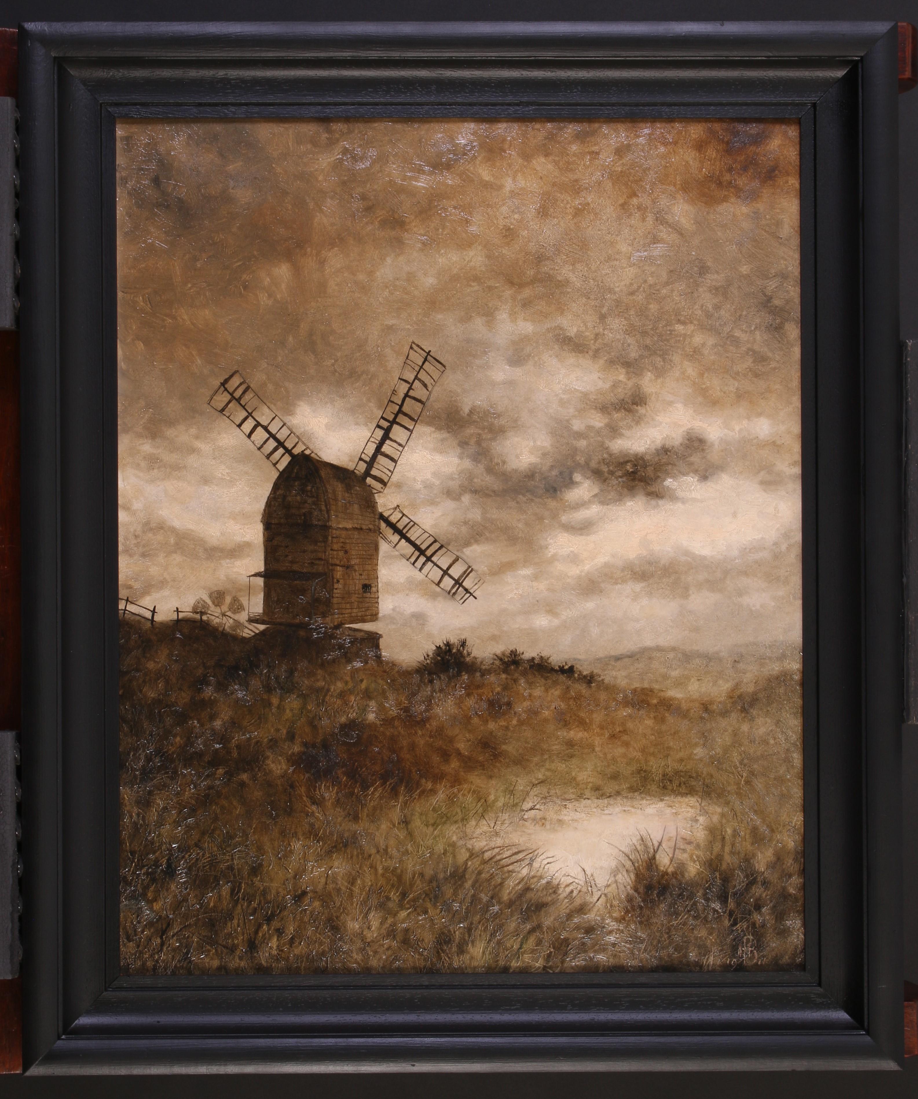 Jill windmill, Hassocks, Sussex - Painting by Harry Bush