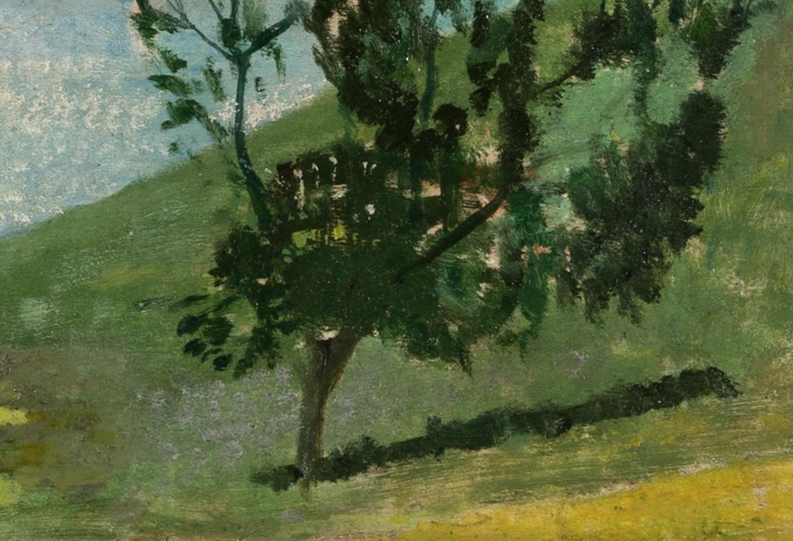 Vista sul mare - Paesaggio del XX secolo dipinto a olio con albero e oceano - Greene & Greene 1