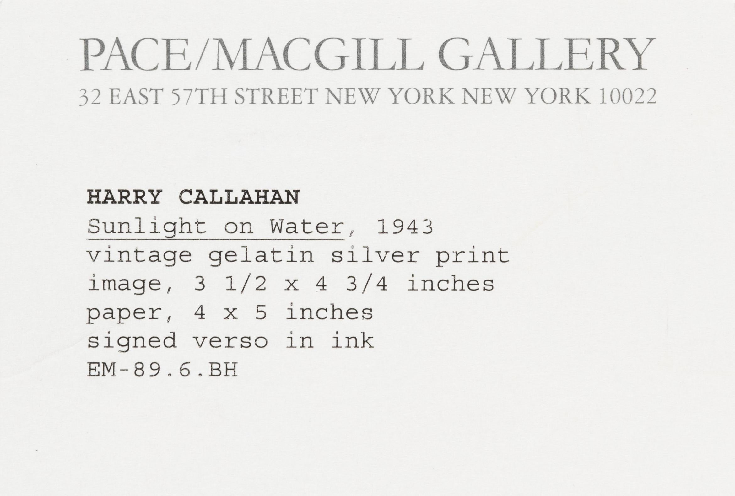 Sonnenlicht auf Wasser (Schwarz), Black and White Photograph, von Harry Callahan