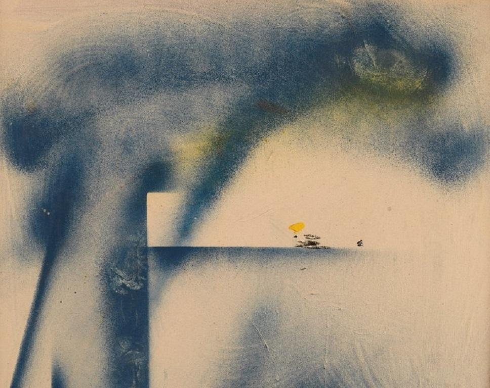 Harry Ceson, Öl und Lack auf Leinwand, Abstrakte Komposition (Moderne) im Angebot