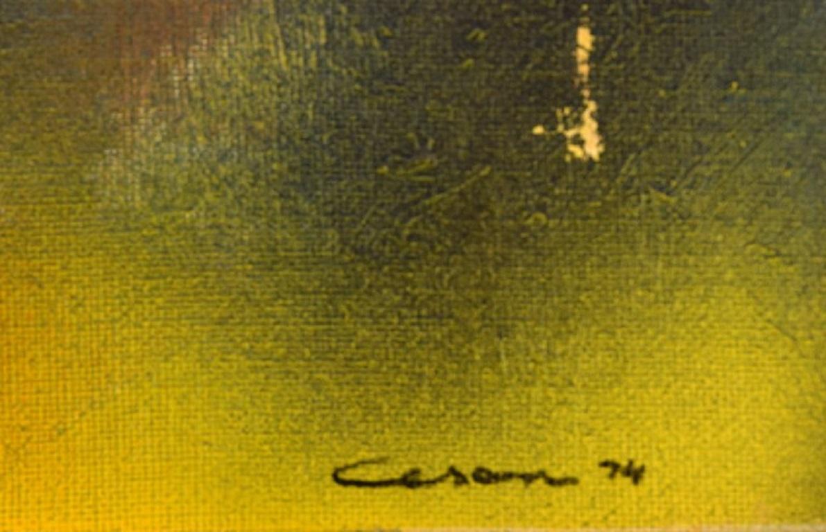 Harry Ceson (1926-1978). Olio e vernice su tela. Composizione astratta. In condizioni ottime in vendita a Copenhagen, DK