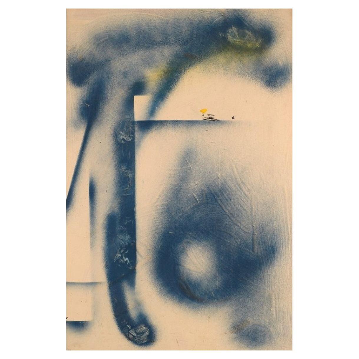 Harry Ceson, Öl und Lack auf Leinwand, Abstrakte Komposition im Angebot
