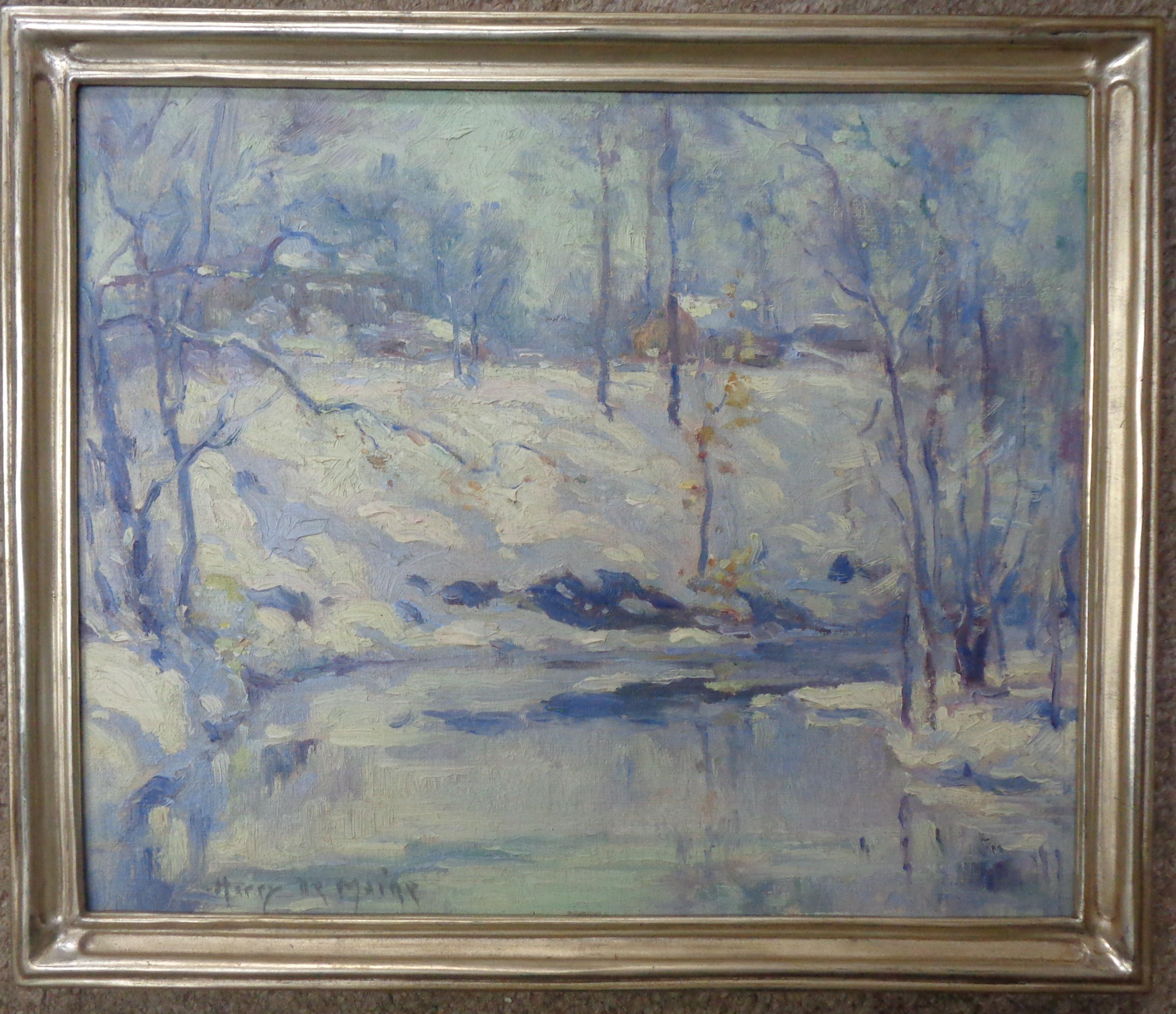Salmagundi Club Artistics Harry De Maine Winter Stream en vente 1