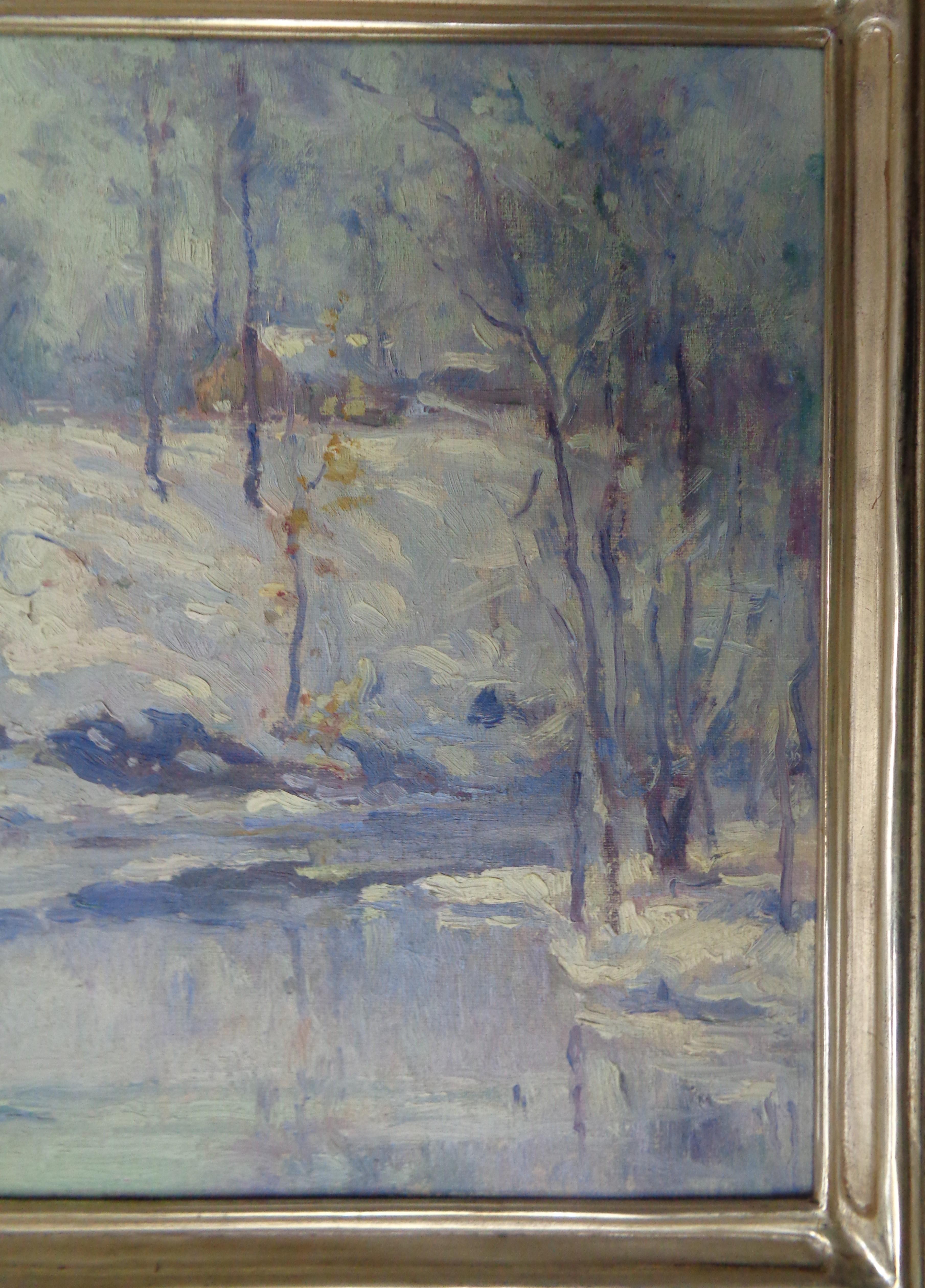 Salmagundi Club Artistics Harry De Maine Winter Stream en vente 3